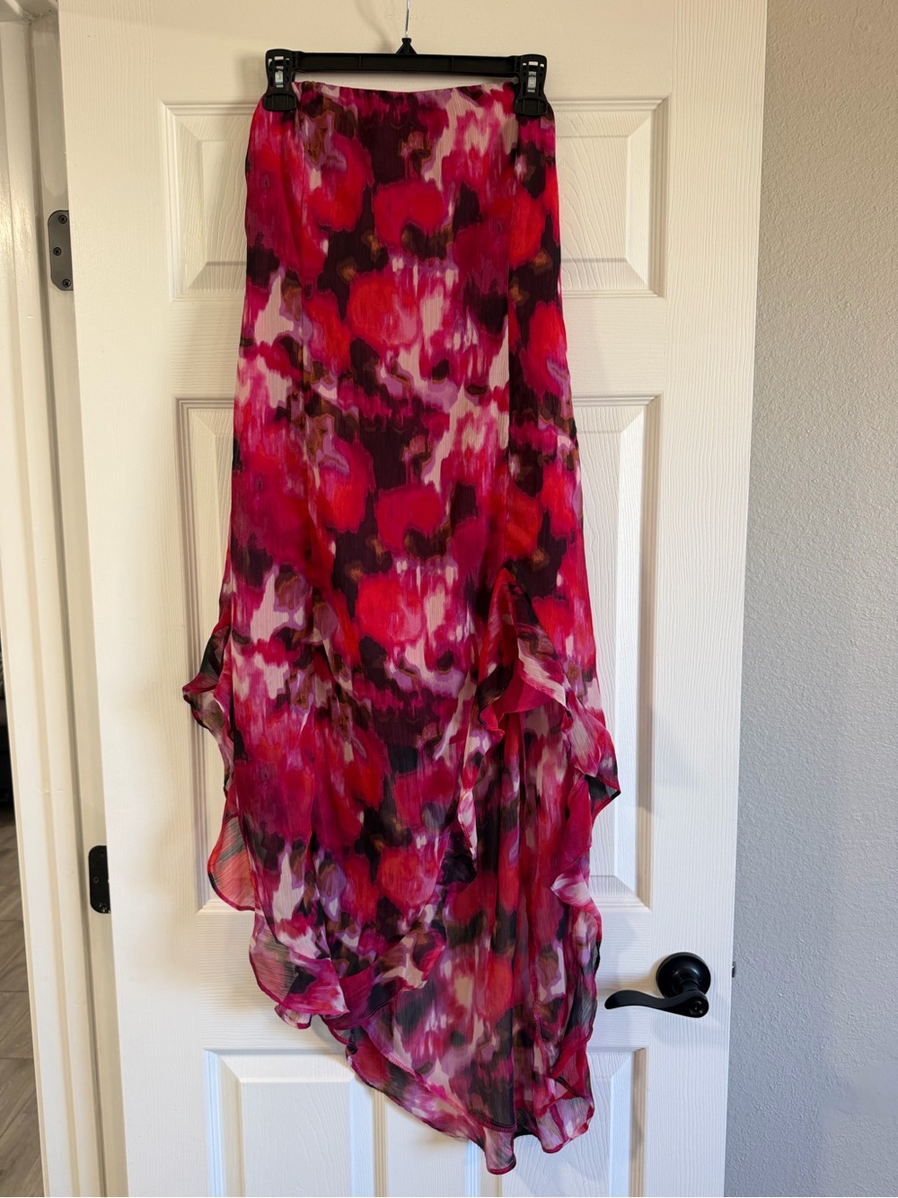 Forever 21 Floral Fairy Hem Asymmetric Maxi Strapless Dress
